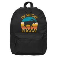 Funny Moose Is Loose Animal Apparel Cute Men Women Alaska 16 in Basic Backpack