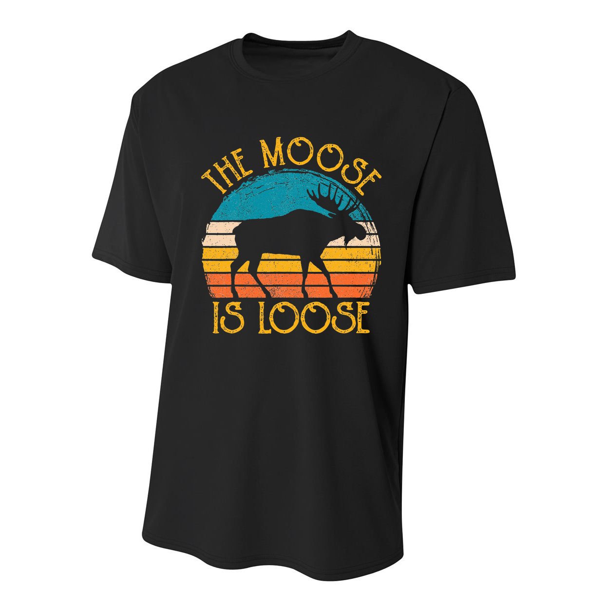 Funny Moose Is Loose Animal Apparel Cute Men Women Alaska Youth Performance Sprint T-Shirt