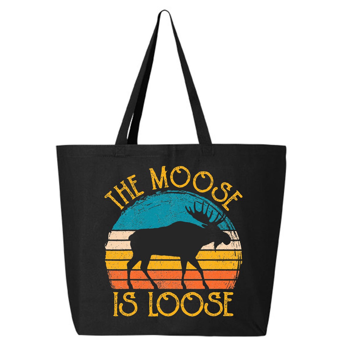 Funny Moose Is Loose Animal Apparel Cute Men Women Alaska 25L Jumbo Tote