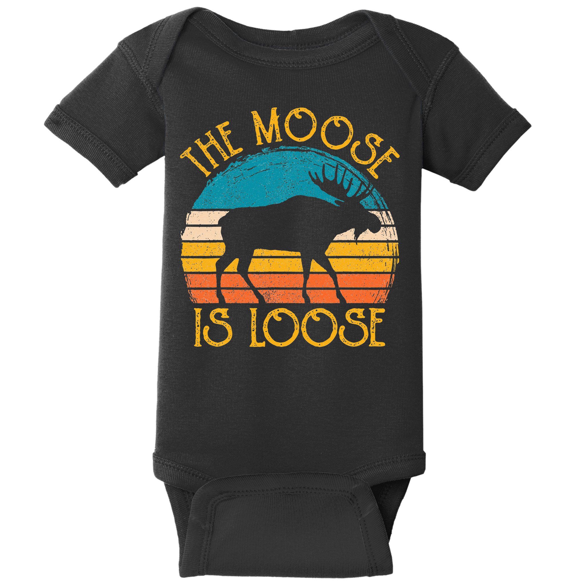 Funny Moose Is Loose Animal Apparel Cute Men Women Alaska Baby Bodysuit