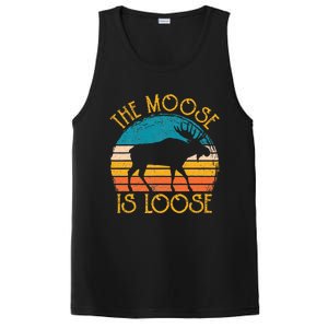 Funny Moose Is Loose Animal Apparel Cute Men Women Alaska PosiCharge Competitor Tank