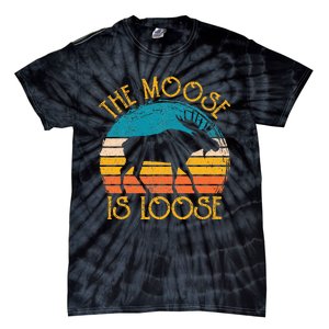 Funny Moose Is Loose Animal Apparel Cute Men Women Alaska Tie-Dye T-Shirt