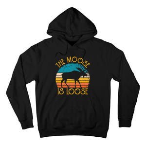 Funny Moose Is Loose Animal Apparel Cute Men Women Alaska Tall Hoodie