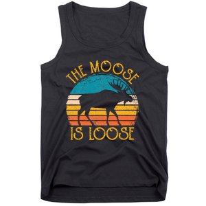 Funny Moose Is Loose Animal Apparel Cute Men Women Alaska Tank Top