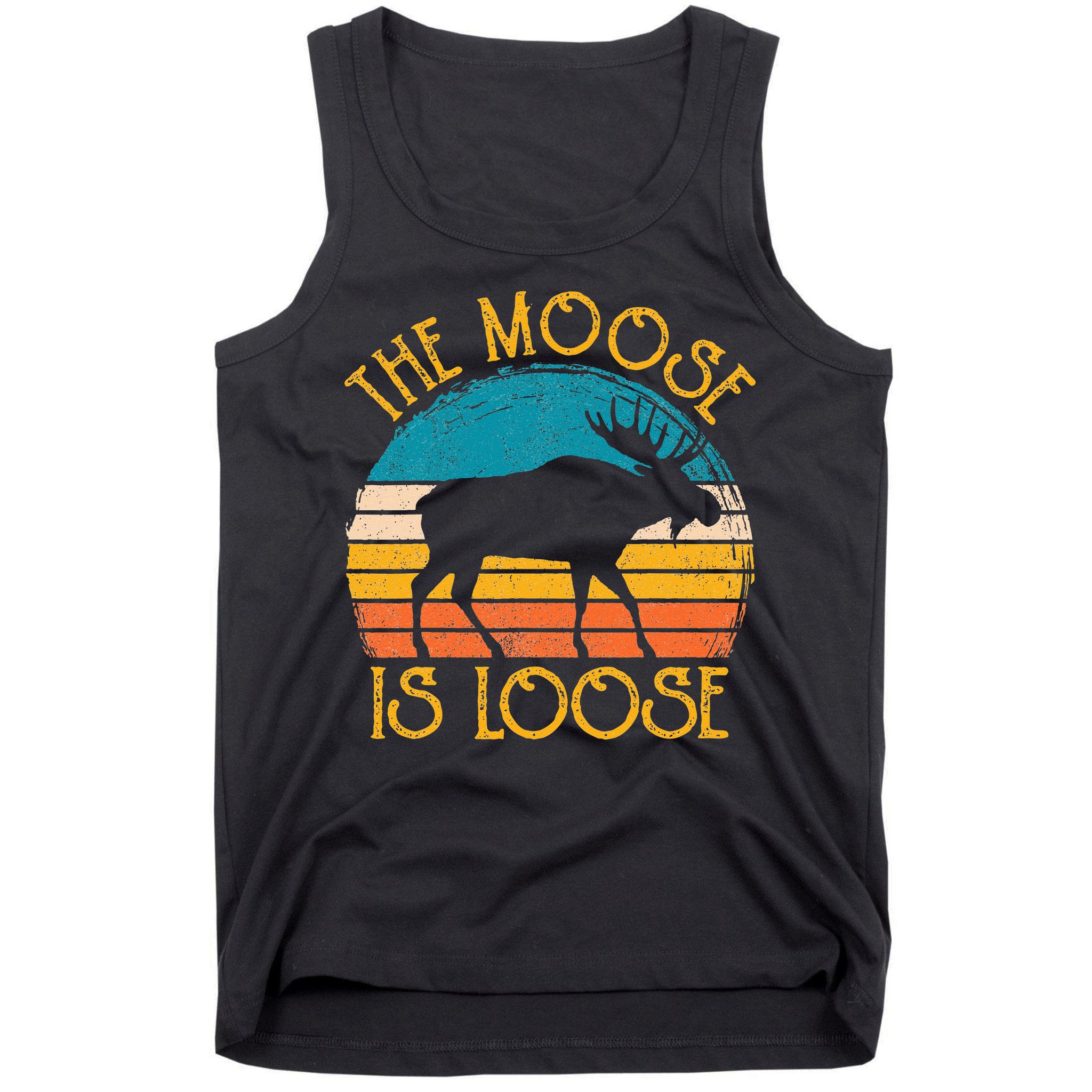 Funny Moose Is Loose Animal Apparel Cute Men Women Alaska Tank Top