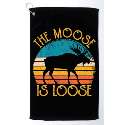 Funny Moose Is Loose Animal Apparel Cute Men Women Alaska Golf Towel