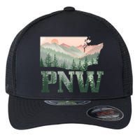 Funny Mountains Idaho Oregon Washington Gift Pnw Pacific Northwest Flexfit Unipanel Trucker Cap