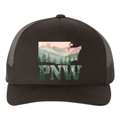 Funny Mountains Idaho Oregon Washington Gift Pnw Pacific Northwest Yupoong Adult 5-Panel Trucker Hat