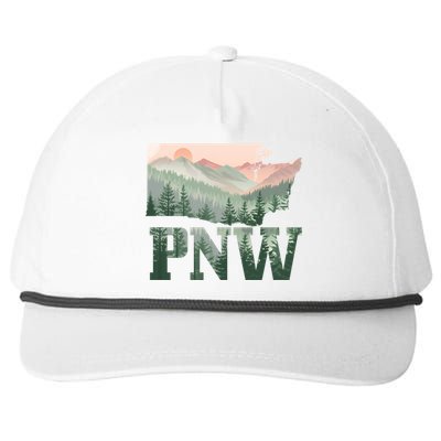 Funny Mountains Idaho Oregon Washington Gift Pnw Pacific Northwest Snapback Five-Panel Rope Hat