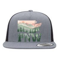 Funny Mountains Idaho Oregon Washington Gift Pnw Pacific Northwest Flat Bill Trucker Hat