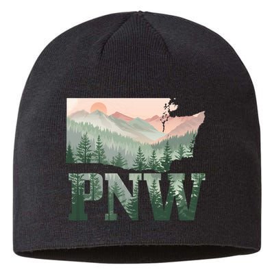 Funny Mountains Idaho Oregon Washington Gift Pnw Pacific Northwest Sustainable Beanie