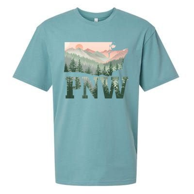 Funny Mountains Idaho Oregon Washington Gift Pnw Pacific Northwest Sueded Cloud Jersey T-Shirt