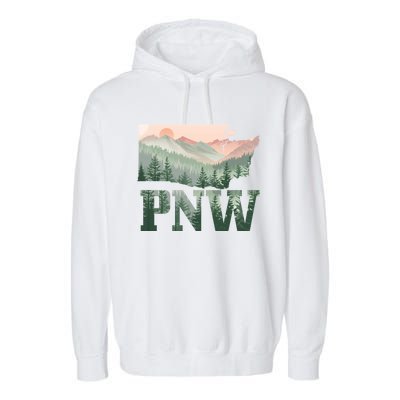 Funny Mountains Idaho Oregon Washington Gift Pnw Pacific Northwest Garment-Dyed Fleece Hoodie