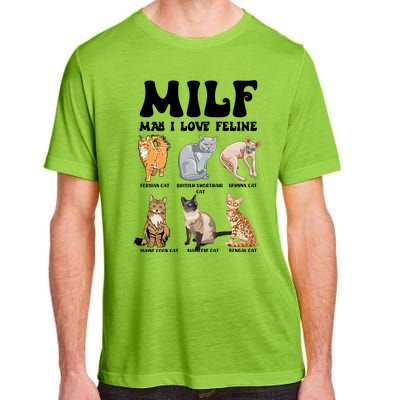 Funny Milf I Love Felines Cats Gift Adult ChromaSoft Performance T-Shirt