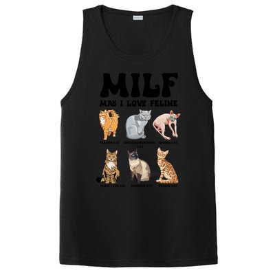 Funny Milf I Love Felines Cats Gift PosiCharge Competitor Tank