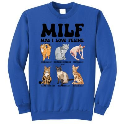 Funny Milf I Love Felines Cats Gift Sweatshirt