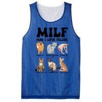 Funny Milf I Love Felines Cats Gift Mesh Reversible Basketball Jersey Tank