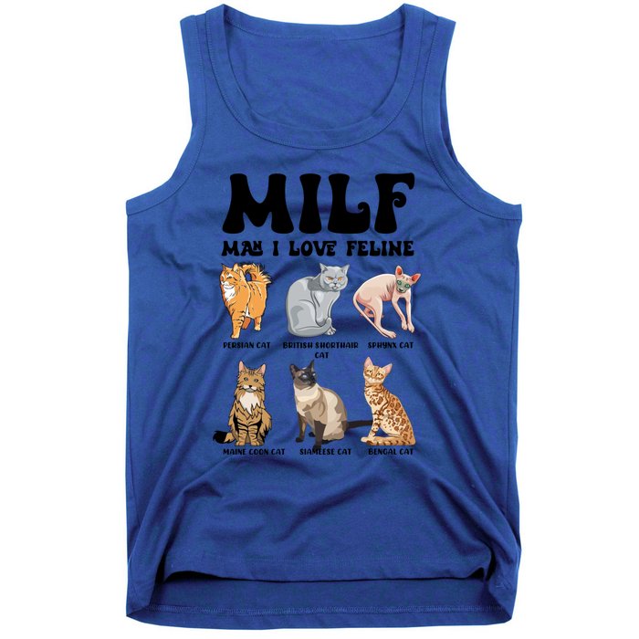 Funny Milf I Love Felines Cats Gift Tank Top