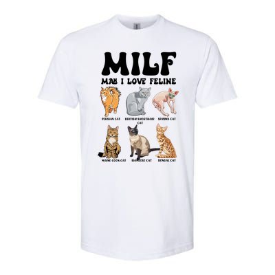 Funny Milf I Love Felines Cats Gift Softstyle CVC T-Shirt