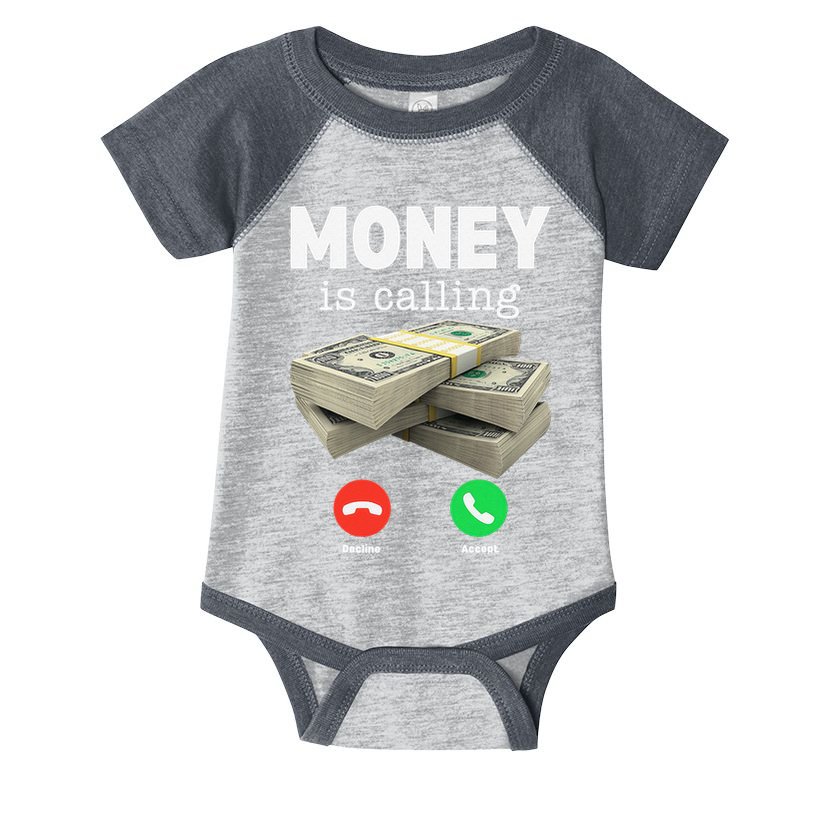 Funny Money Is Calling Dollar Cash Phone Screen Infant Baby Jersey Bodysuit