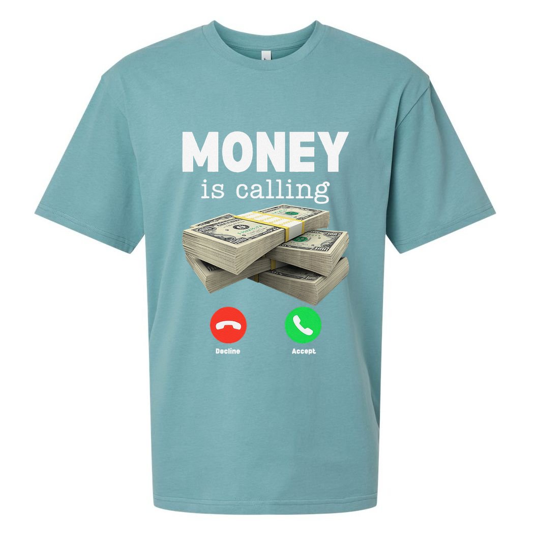 Funny Money Is Calling Dollar Cash Phone Screen Sueded Cloud Jersey T-Shirt