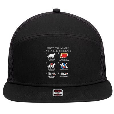 Funny Math Infinite Energy Cat And Mechanical Engineering 7 Panel Mesh Trucker Snapback Hat