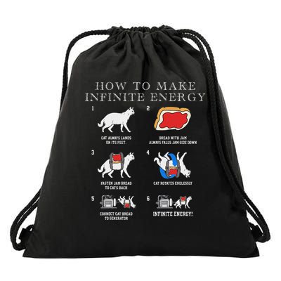Funny Math Infinite Energy Cat And Mechanical Engineering Drawstring Bag