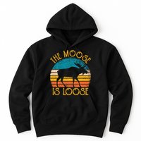 Funny Moose Is Loose Animal Apparel Cute Women Alaska Hoodie