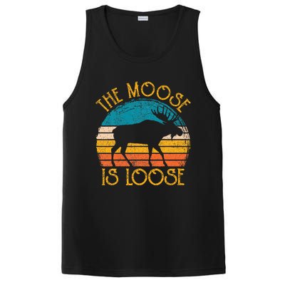 Funny Moose Is Loose Animal Apparel Cute Women Alaska PosiCharge Competitor Tank