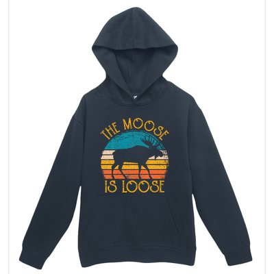 Funny Moose Is Loose Animal Apparel Cute Women Alaska Urban Pullover Hoodie