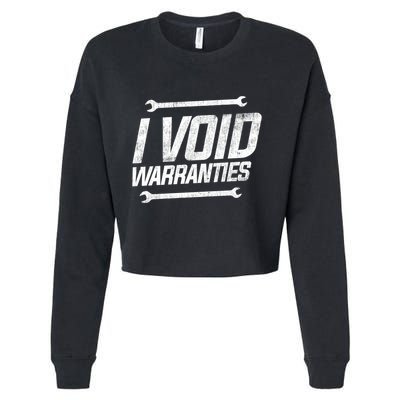 Funny Mechanics I Void Warranties Wrench Garage Gift Cropped Pullover Crew