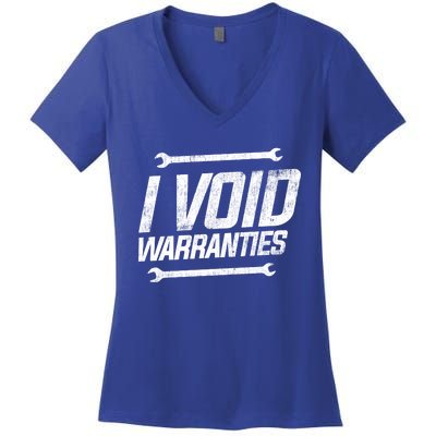 Funny Mechanics I Void Warranties Wrench Garage Gift Women's V-Neck T-Shirt