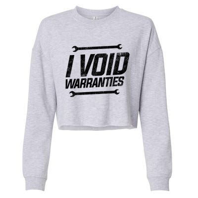 Funny Mechanics I Void Warranties Wrench Garage Gift Cropped Pullover Crew