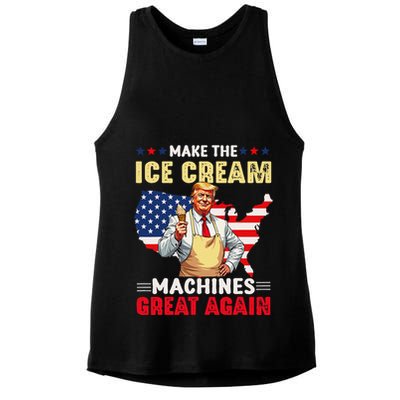 Funny Make Ice Cream Machines Great Again Trump Ice Cream Ladies PosiCharge Tri-Blend Wicking Tank