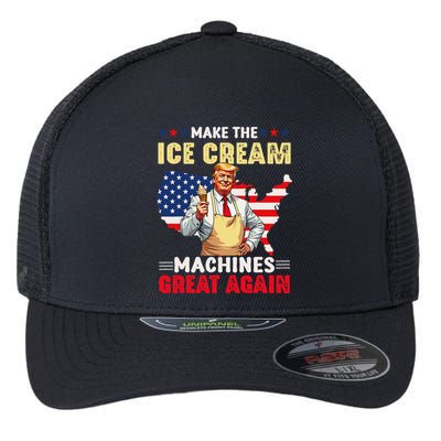 Funny Make Ice Cream Machines Great Again Trump Ice Cream Flexfit Unipanel Trucker Cap