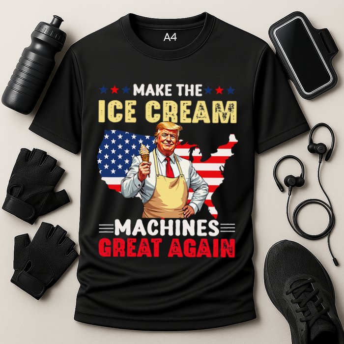 Funny Make Ice Cream Machines Great Again Trump Ice Cream Performance Shirt
