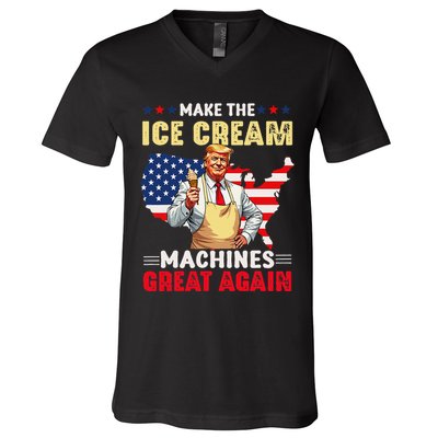 Funny Make Ice Cream Machines Great Again Trump Ice Cream V-Neck T-Shirt