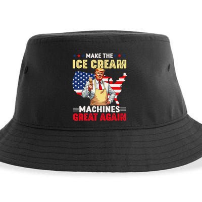 Funny Make Ice Cream Machines Great Again Trump Ice Cream Sustainable Bucket Hat