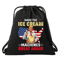 Funny Make Ice Cream Machines Great Again Trump Ice Cream Drawstring Bag