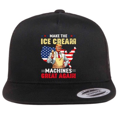 Funny Make Ice Cream Machines Great Again Trump Ice Cream Flatbill Hat