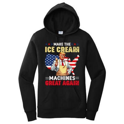 Funny Make Ice Cream Machines Great Again Trump Ice Cream Women's Pullover Hoodie