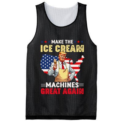 Funny Make Ice Cream Machines Great Again Trump Ice Cream Mesh Reversible Basketball Jersey Tank