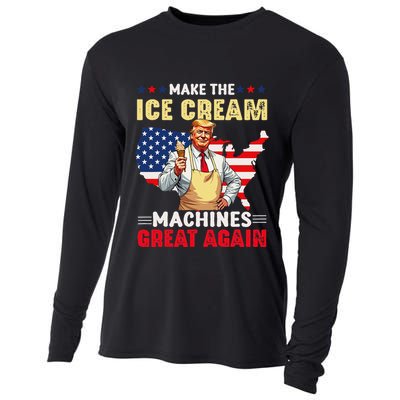 Funny Make Ice Cream Machines Great Again Trump Ice Cream Cooling Performance Long Sleeve Crew