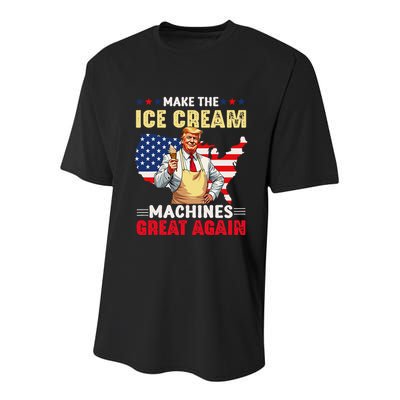 Funny Make Ice Cream Machines Great Again Trump Ice Cream Youth Performance Sprint T-Shirt