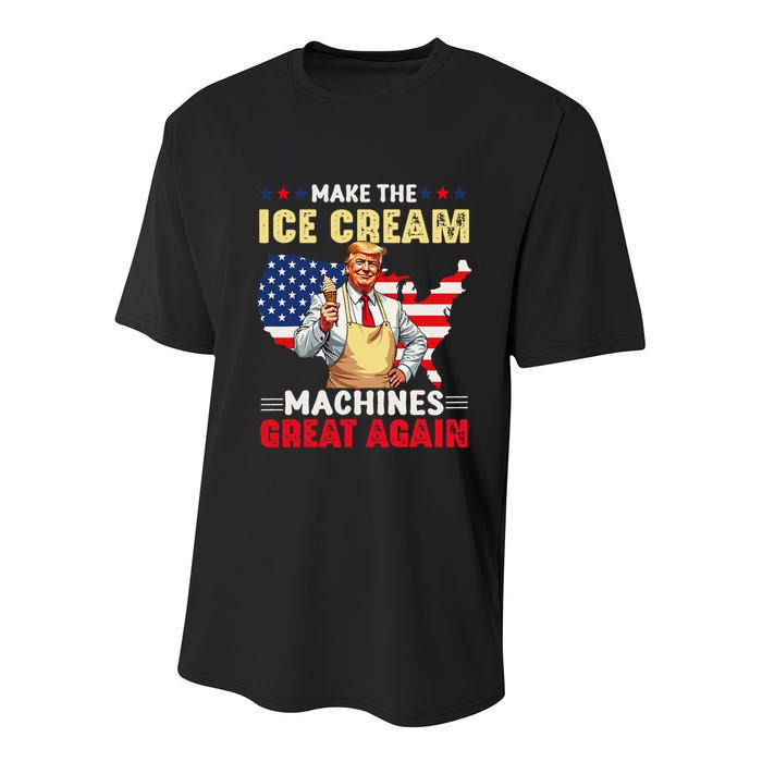Funny Make Ice Cream Machines Great Again Trump Ice Cream Youth Performance Sprint T-Shirt