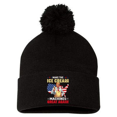 Funny Make Ice Cream Machines Great Again Trump Ice Cream Pom Pom 12in Knit Beanie