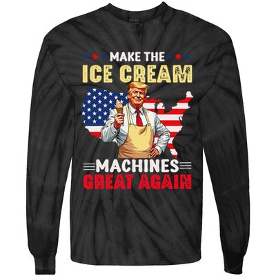Funny Make Ice Cream Machines Great Again Trump Ice Cream Tie-Dye Long Sleeve Shirt
