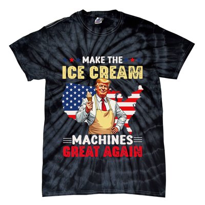 Funny Make Ice Cream Machines Great Again Trump Ice Cream Tie-Dye T-Shirt