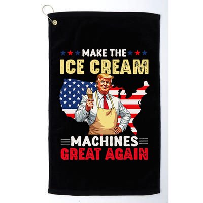 Funny Make Ice Cream Machines Great Again Trump Ice Cream Golf Towel
