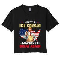 Funny Make Ice Cream Machines Great Again Trump Ice Cream Crop Top